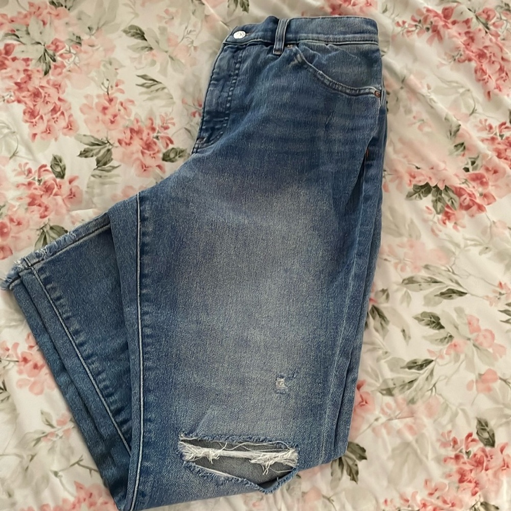 Express Distressed High Waist Jeans